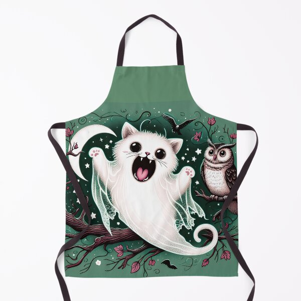 Item preview, Ghost Cat With An Owl D7 In Solid Background designed and sold by HappyHavenStu.