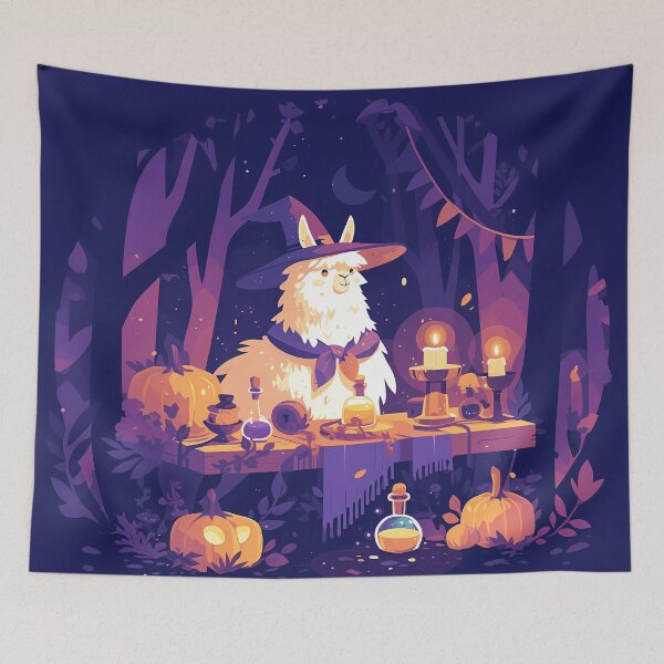 Item preview, Wizard Llama in the forest designed and sold by WoollenLlama.