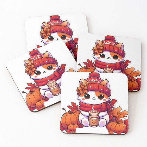 Item preview, Kawaii Cat with Cozy Autumn Vibes designed and sold by LEYLA Hunter.