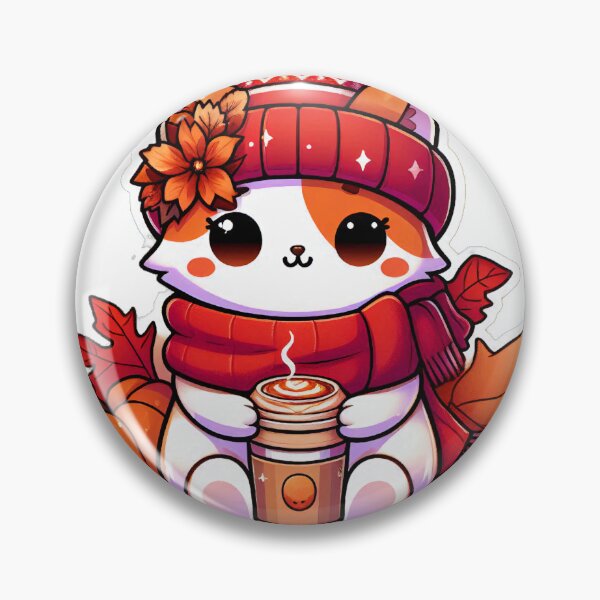 Item preview, Kawaii Cat with Cozy Autumn Vibes designed and sold by LEYLA Hunter.