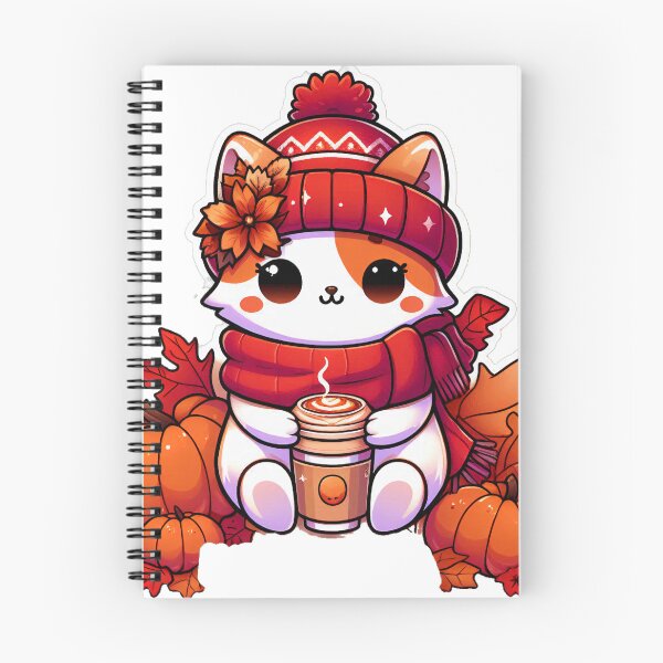 Item preview, Kawaii Cat with Cozy Autumn Vibes designed and sold by LEYLA Hunter.