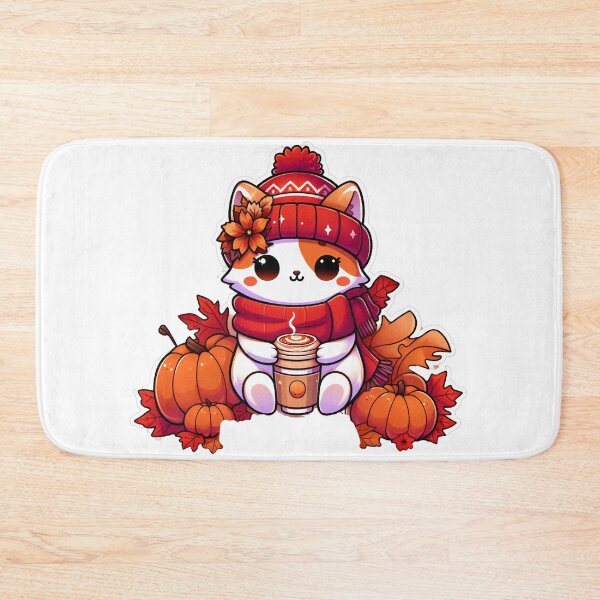 Item preview, Kawaii Cat with Cozy Autumn Vibes designed and sold by LEYLA Hunter.