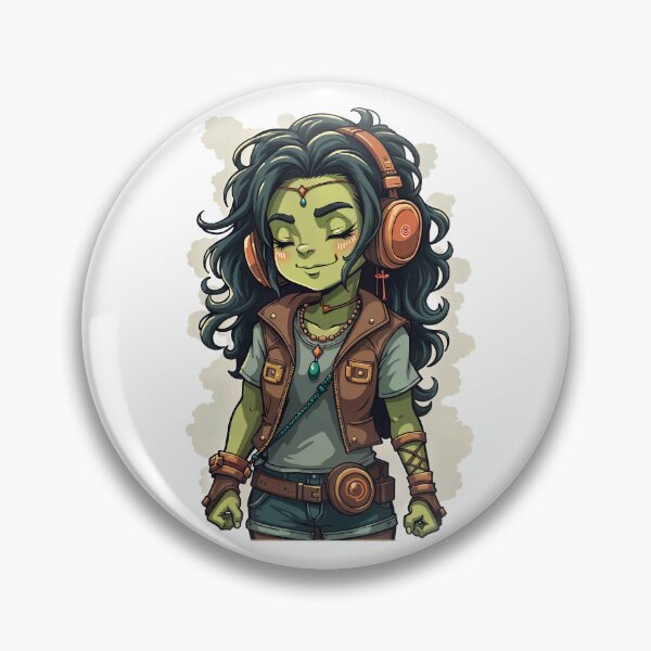 Item preview, Orc Woman with Headphones: Music in Her Soul designed and sold by PixelEyeArts.