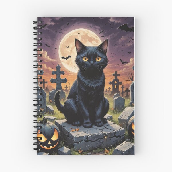 Aperçu de l'œuvre Les moustaches de l'heure des sorcières - Le chat noir créée et vendue par RaeWhimsy.