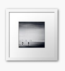 Strangers on a Beach - Abstract seascape Framed Print