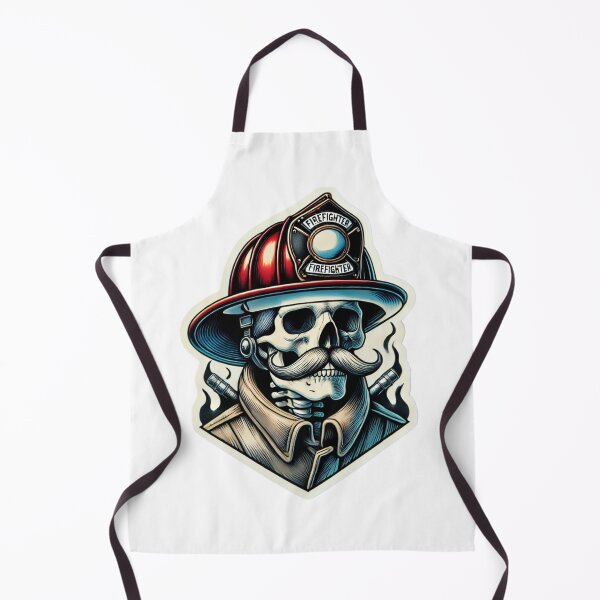 Item preview, Firefighter Skull with helmet and an awesome mustache designed and sold by BrinaandPops.