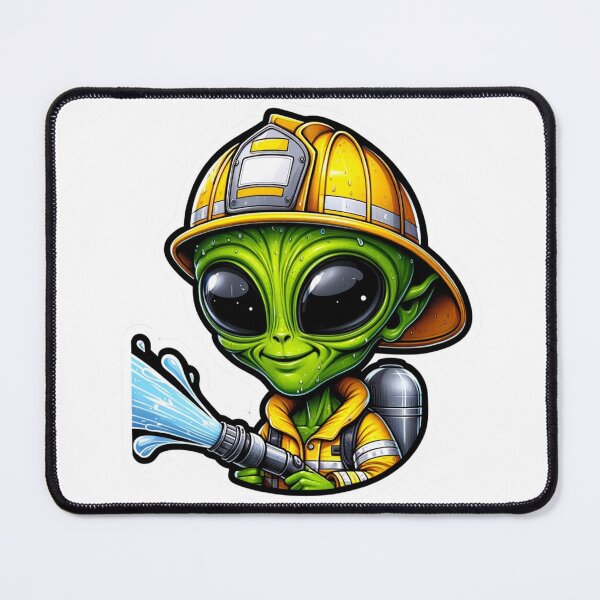 Item preview, Alien Firefighter in bunker gear with a hose designed and sold by BrinaandPops.