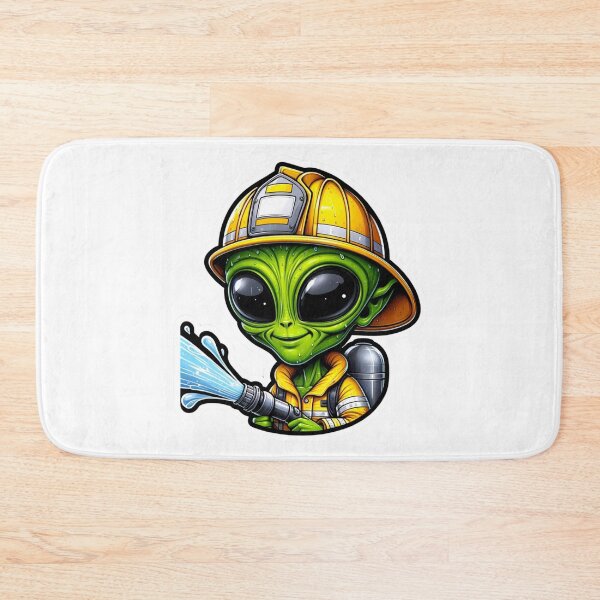 Item preview, Alien Firefighter in bunker gear with a hose designed and sold by BrinaandPops.
