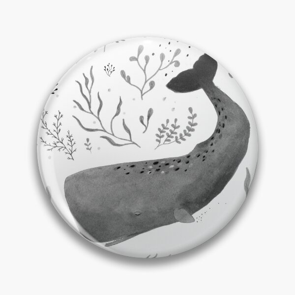 Item preview, Whimsical Sperm Whale Botanical Ocean Illustration designed and sold by Živa Viviana Doria.