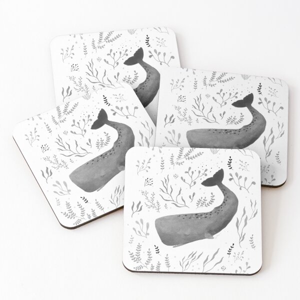 Item preview, Whimsical Sperm Whale Botanical Ocean Illustration designed and sold by Živa Viviana Doria.