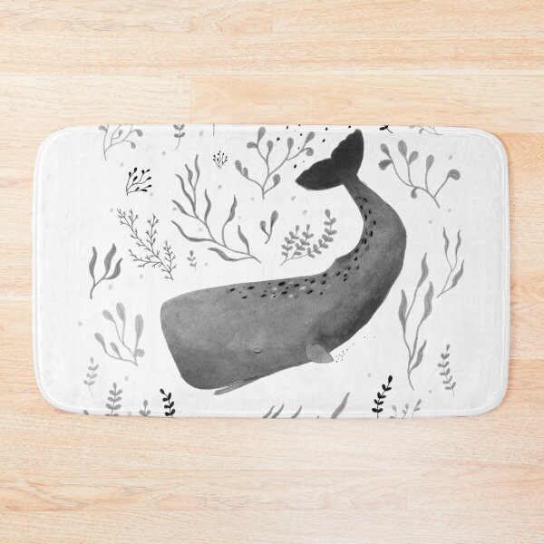 Item preview, Whimsical Sperm Whale Botanical Ocean Illustration designed and sold by Živa Viviana Doria.