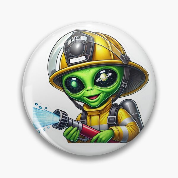 Item preview, Alien Firefighter in bunker gear with a hose designed and sold by BrinaandPops.