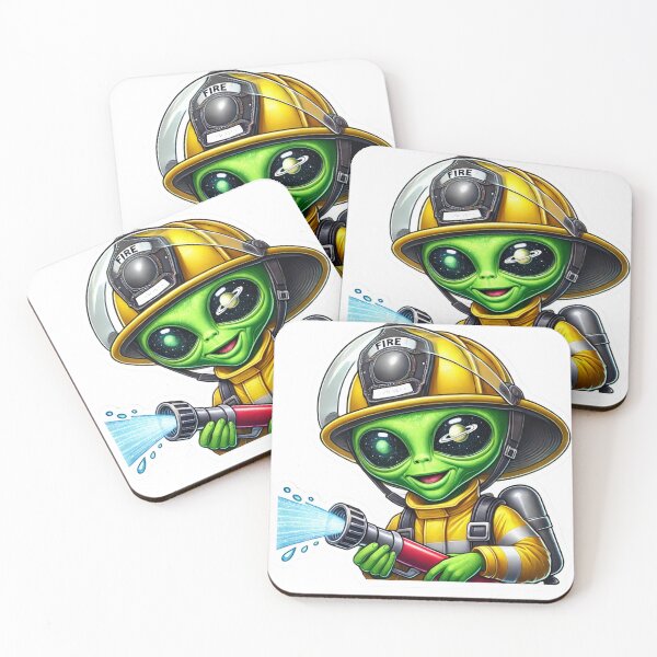 Item preview, Alien Firefighter in bunker gear with a hose designed and sold by BrinaandPops.