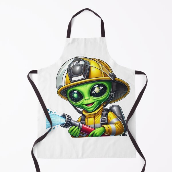 Item preview, Alien Firefighter in bunker gear with a hose designed and sold by BrinaandPops.