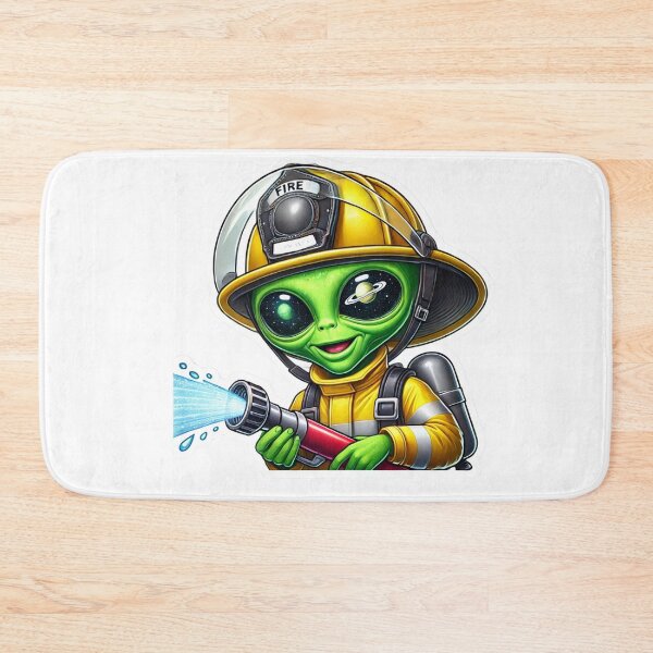 Item preview, Alien Firefighter in bunker gear with a hose designed and sold by BrinaandPops.