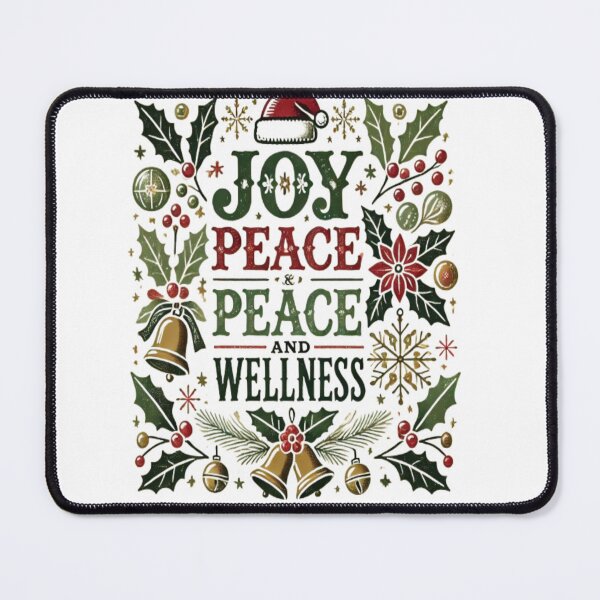 Item preview, Vintage Christmas Wellness - Joy, Peace, and Wellness Quote, Inspirational Christmas, Christmas gift ideas, Uplifting holiday message designed and sold by ryndigital.