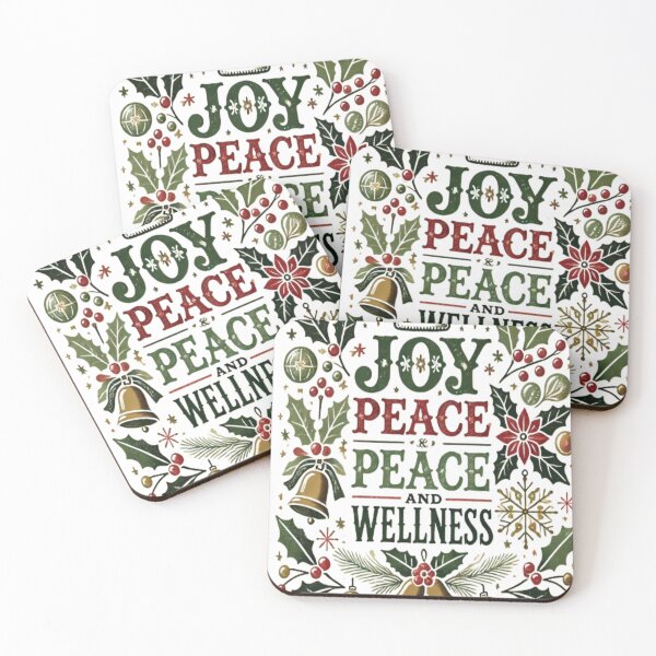 Item preview, Vintage Christmas Wellness - Joy, Peace, and Wellness Quote, Inspirational Christmas, Christmas gift ideas, Uplifting holiday message designed and sold by ryndigital.