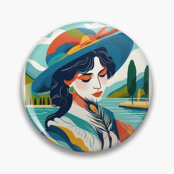 Item preview, Wings of Thought – a woman lost in thought, surrounded by nature, a peaceful lake, sun rays, the silence of the forest, a gentle wind, in a colorful harmony designed and sold by e-milka.