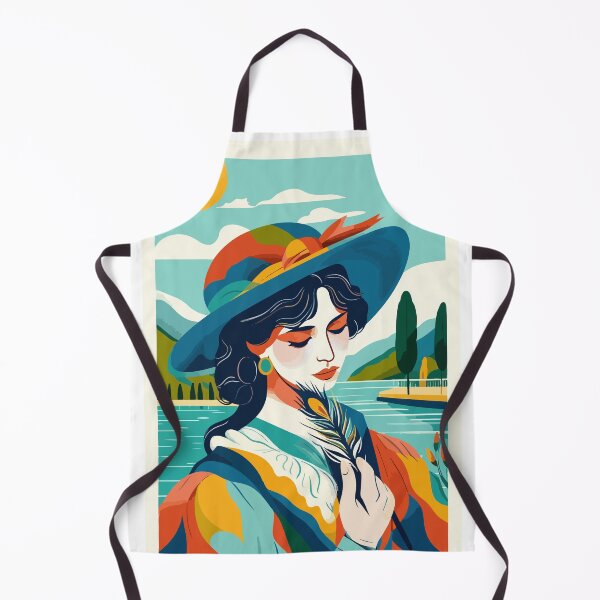 Item preview, Wings of Thought – a woman lost in thought, surrounded by nature, a peaceful lake, sun rays, the silence of the forest, a gentle wind, in a colorful harmony designed and sold by e-milka.