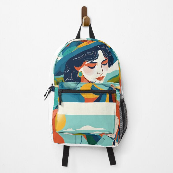 Item preview, Wings of Thought – a woman lost in thought, surrounded by nature, a peaceful lake, sun rays, the silence of the forest, a gentle wind, in a colorful harmony designed and sold by e-milka.