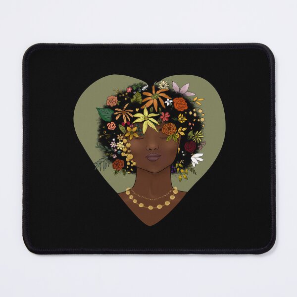 Item preview, Elegant Flowered Afro Heart version designed and sold by ClearAndHappy.