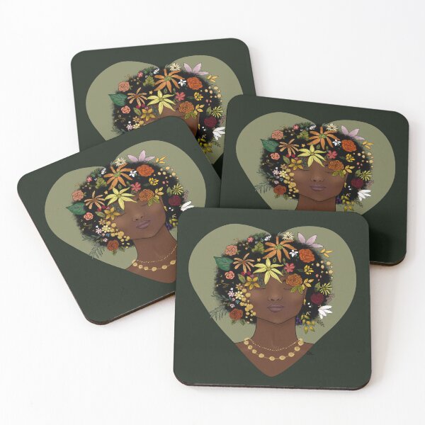Item preview, Elegant Flowered Afro Heart version designed and sold by ClearAndHappy.
