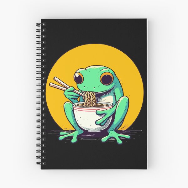 Item preview, Funny Frog Eating Ramen Cottagecore designed and sold by TomFrontierArt.