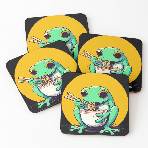 Item preview, Funny Frog Eating Ramen Cottagecore designed and sold by TomFrontierArt.
