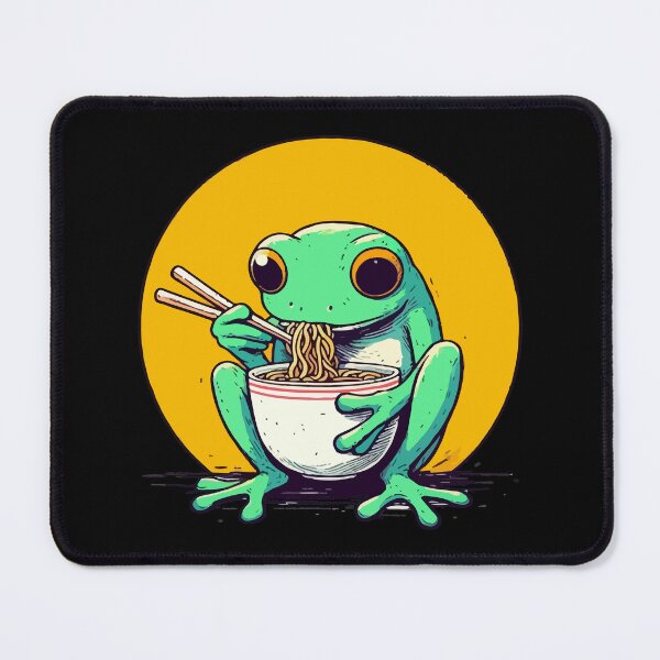 Item preview, Funny Frog Eating Ramen Cottagecore designed and sold by TomFrontierArt.