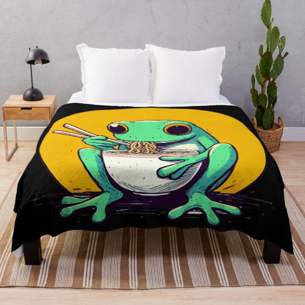 Item preview, Funny Frog Eating Ramen Cottagecore designed and sold by TomFrontierArt.