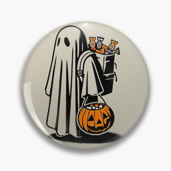 Item preview, Trick or Treating Ghost with Candy Bucket designed and sold by Blink Art Studio.