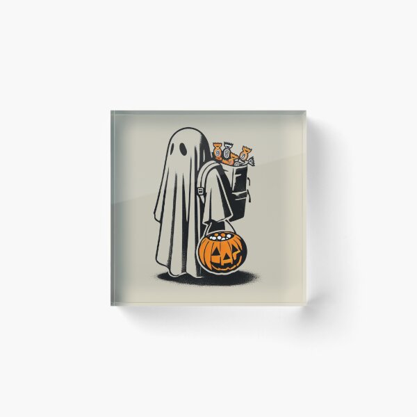Item preview, Trick or Treating Ghost with Candy Bucket designed and sold by Blink Art Studio.