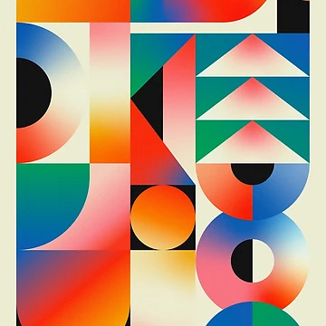 Artwork thumbnail, Gradient Geometry – Colorwave by designerham