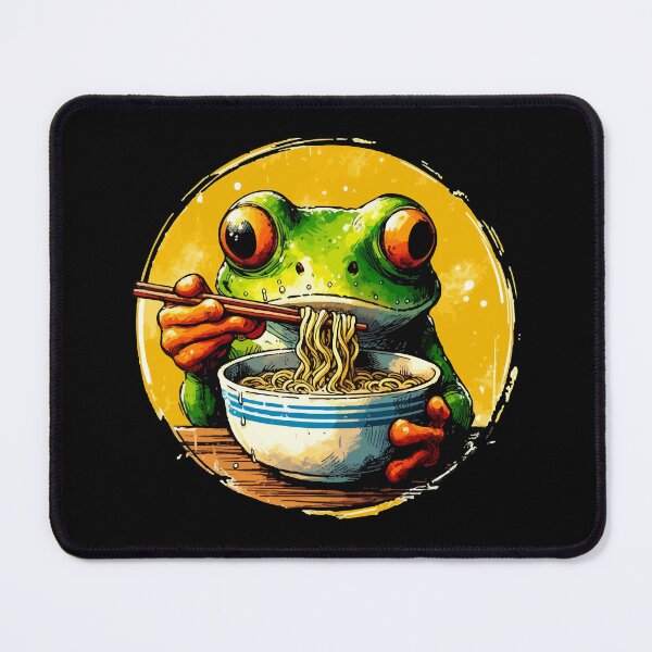 Item preview, Funny Frog Eating Ramen Watercolor designed and sold by TomFrontierArt.