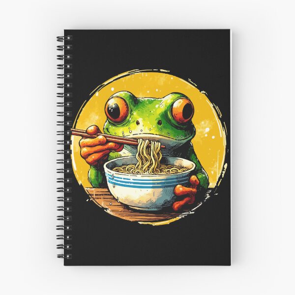Item preview, Funny Frog Eating Ramen Watercolor designed and sold by TomFrontierArt.