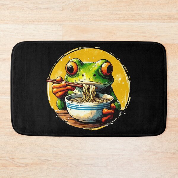 Item preview, Funny Frog Eating Ramen Watercolor designed and sold by TomFrontierArt.