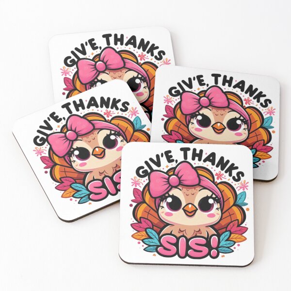 Item preview, Give Thanks, Sis! – Turkey with a Pink Bow designed and sold by maritas22.