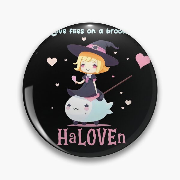 Aperçu de l'œuvre Sorcière mignonne sur un balai - HaLOVEen Love Flies on a Broom Design créée et vendue par Prime-Studio.