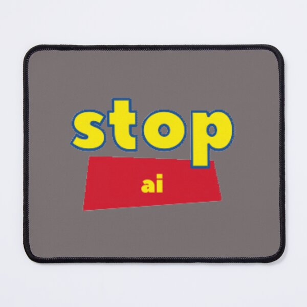 Item preview, Stop AI / Anti-AI Symbol / Ban Artificial Intelligence (On Black) Classic T-Shirt designed and sold by OxiSkor.