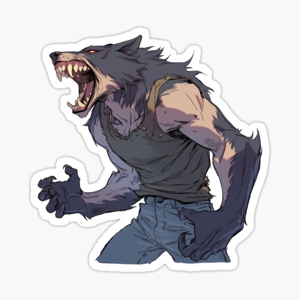 Item preview, Bloodthirsty Werewolf designed and sold by BadOmenStickers.