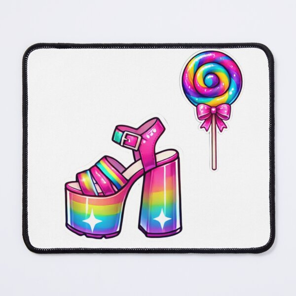 Item preview, RAINBOW GIRLY POP COLORFUL PLATFORM WEDGE HIGH HEELS STICKERS CUTE #2 designed and sold by Arts4U.