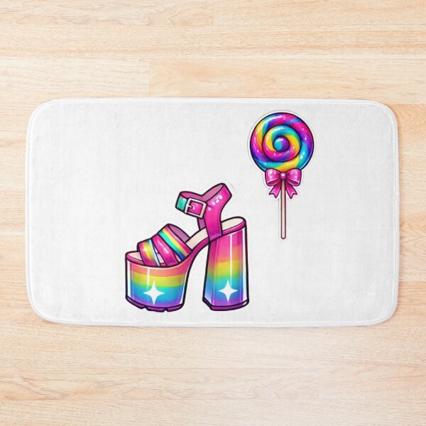 Item preview, RAINBOW GIRLY POP COLORFUL PLATFORM WEDGE HIGH HEELS STICKERS CUTE #2 designed and sold by Arts4U.