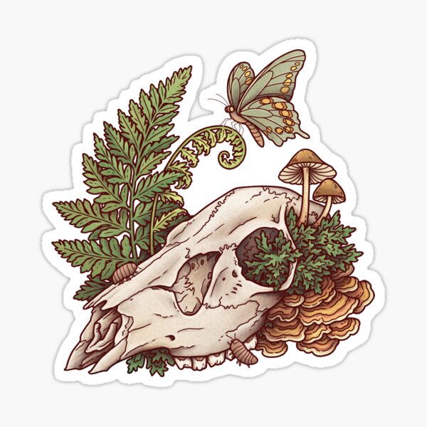 Item preview, Decay Doe Deer Skull Vulture Culture Green Witch Vintage Gothic Occult Skulldog Furry Therian Forestcore Witchcraft  designed and sold by Veymoth.