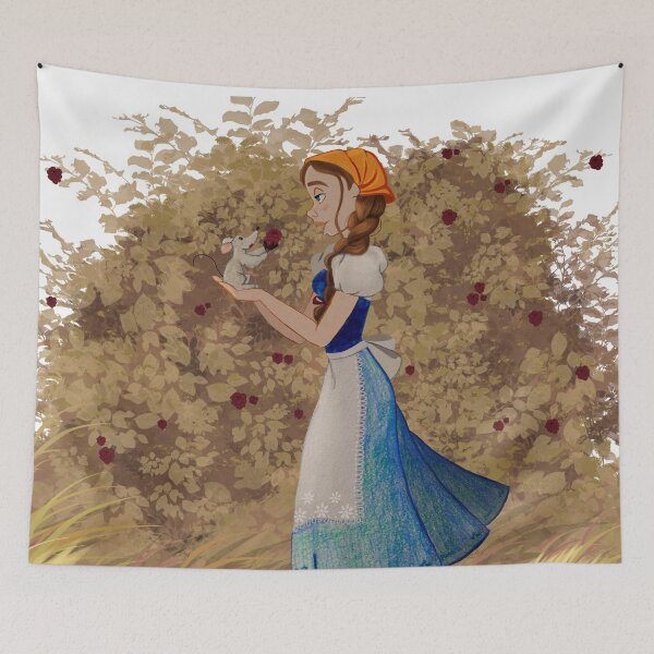 Item preview, A Moment with Nature: Girl and Mouse in Blackberry Bush designed and sold by the little fennec.