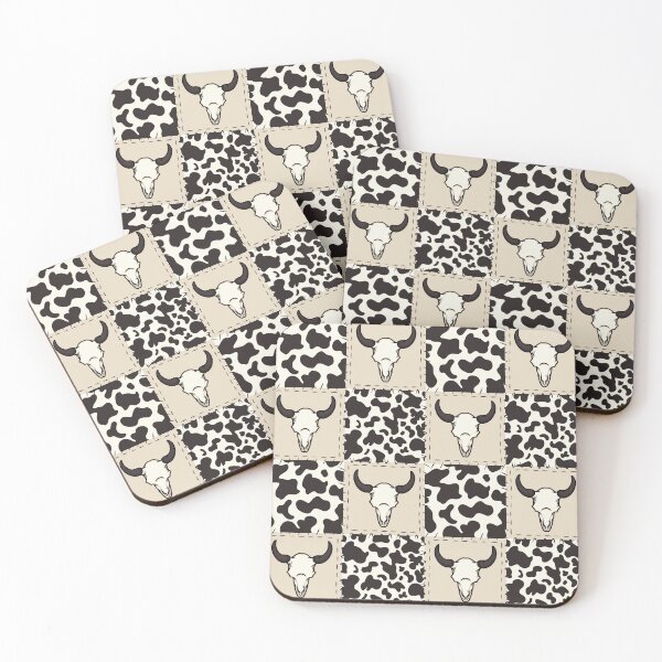Item preview, Bull Skull Western Patchwork Seamless Pattern designed and sold by CreativeDraws42.
