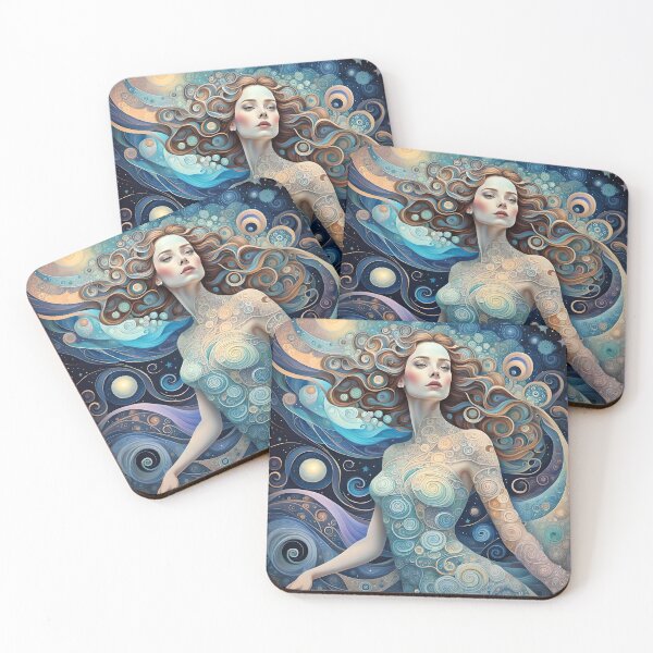 Item preview, Lady in swirls of blue and purple designed and sold by Magixa.