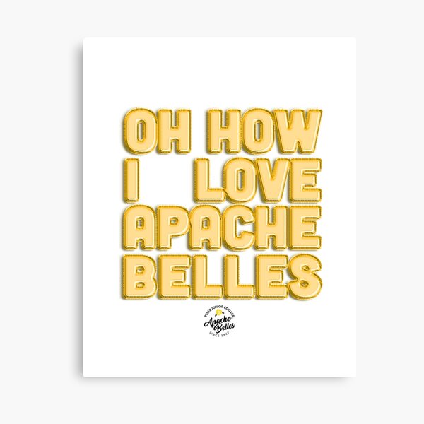 How I Love Apache Belles Balloon Text Canvas Print