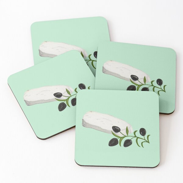 Item preview, Greek Feta Cheese with Olive Branch Illustration designed and sold by the little fennec.