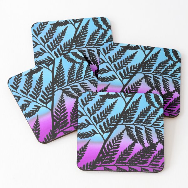 Item preview, Vibrant Fern Silhouette – Magenta and Blue Nature Art designed and sold by Fredster1966.