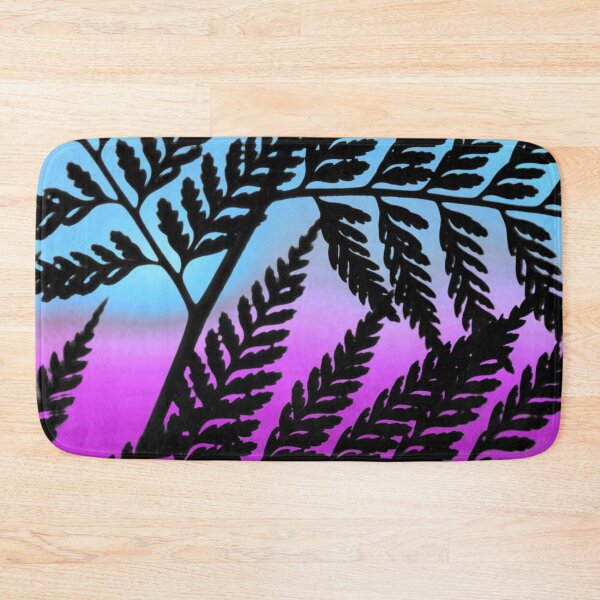 Item preview, Vibrant Fern Silhouette – Magenta and Blue Nature Art designed and sold by Fredster1966.